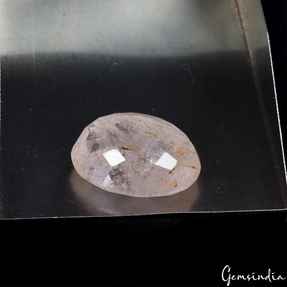 Morganite Loose Gemstone, Oval Faceted, Untreated — 19x14x10mm, 17.40 Ct, Brazil