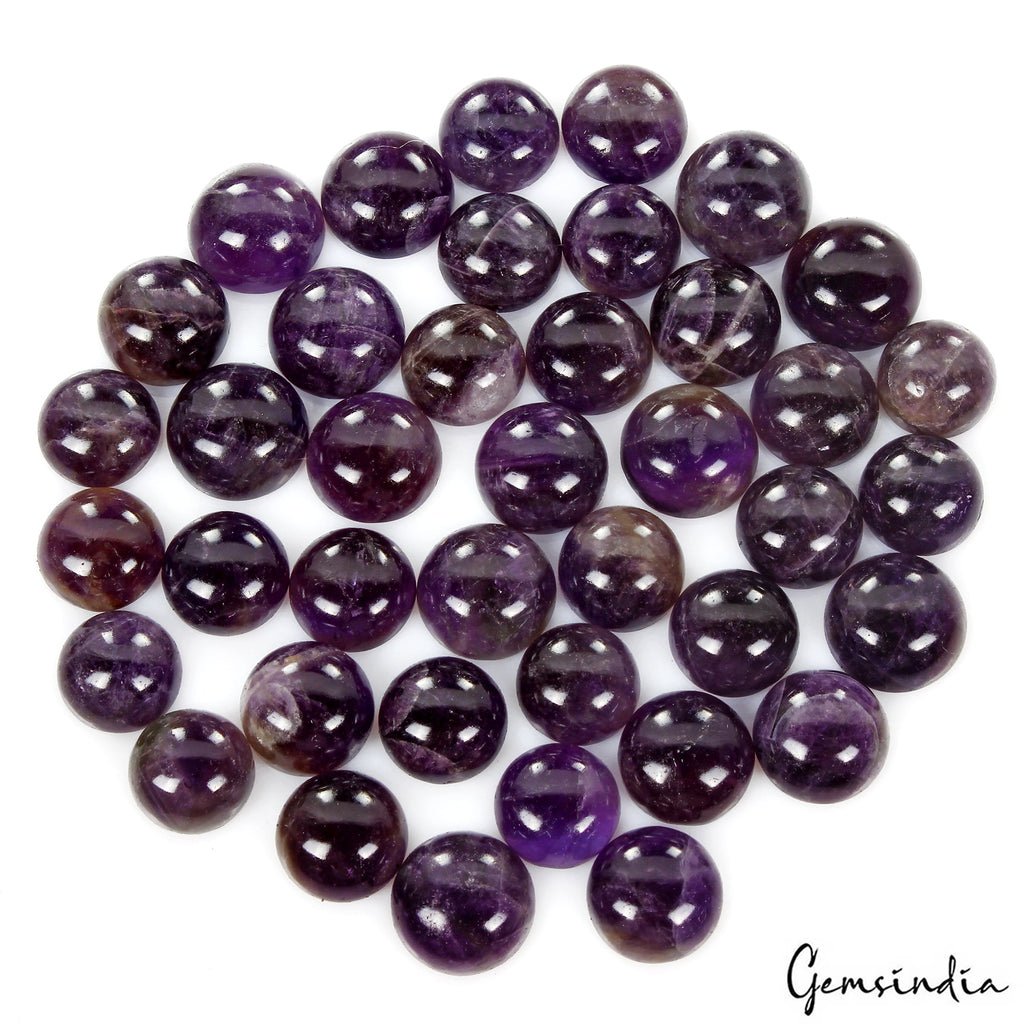 460 Ct Natural Dark Purple Amethyst Round Cab 13-16mm Loose Untreated Gems~40 Pc