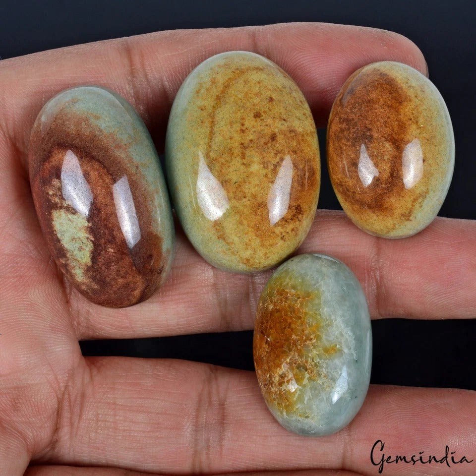 Rare 350Ct Natural Grade A Jadeite Jade Lot Untreated Oval Cabochons for Jewelry