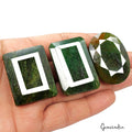 Brazilian Emerald Lot, Loose Gemstone, Color Enhanced, Green — 3 Pieces, 38mm to 42mm, 520 Ct, Brazil
