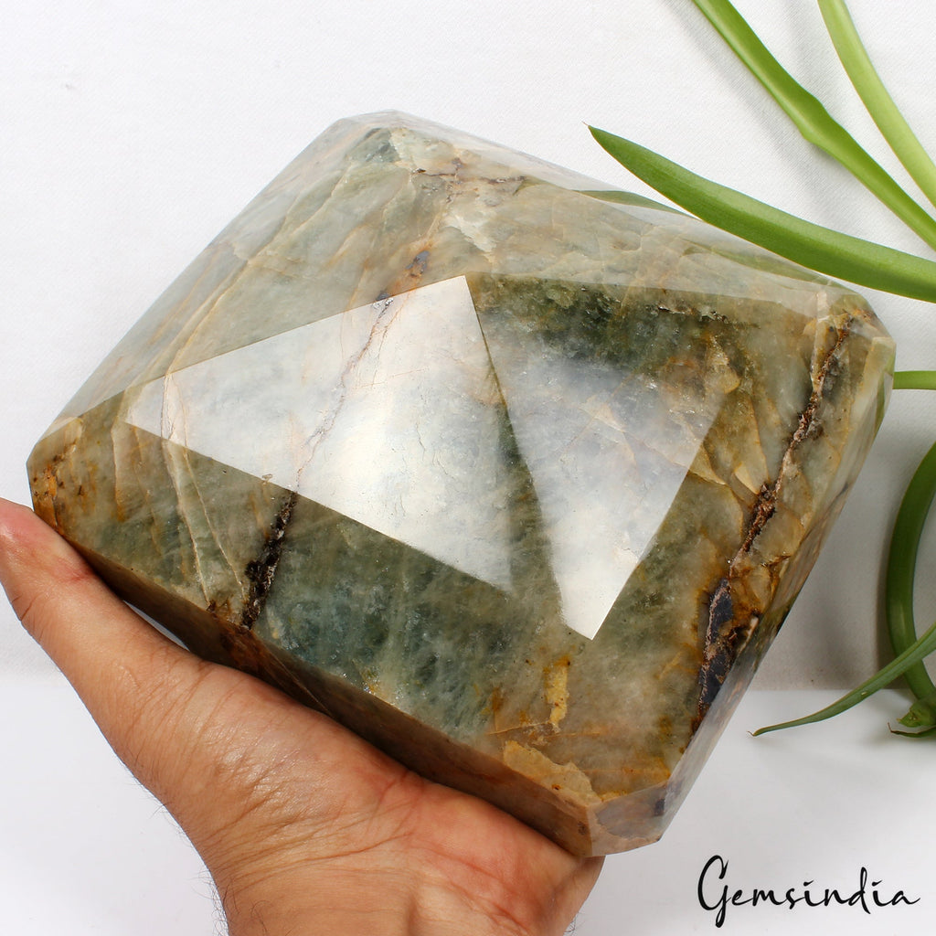 3.6 Kilo Octagon Cut Natural Green Aquamarine Unheated Brazil Large Gemstone