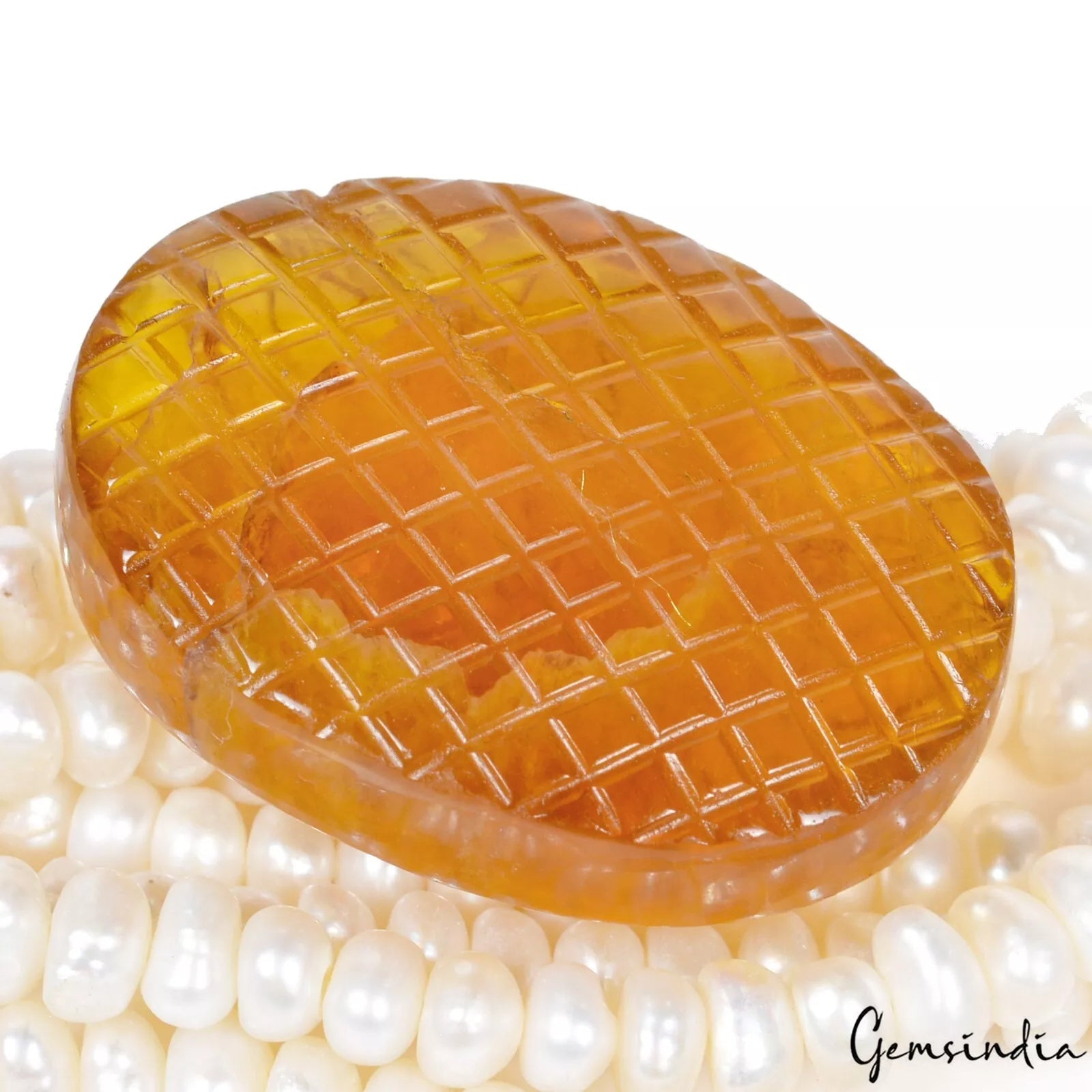 162.60 Cts Natural Untreated Yellow Fluorite Oval Carved Loose Gem For Pendant