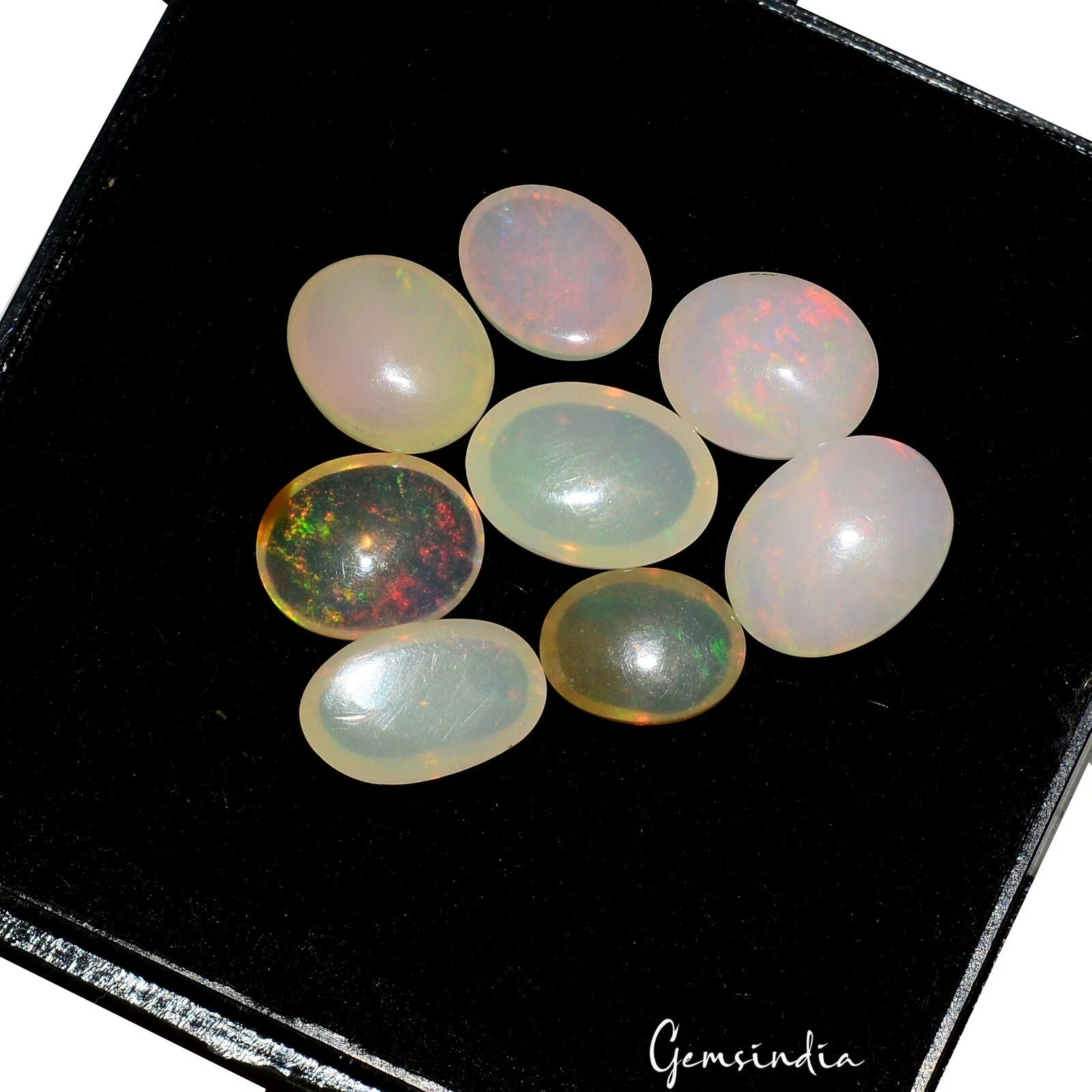 Opal Lot, Cabochon, Oval Cabochon, Untreated — 8 Pieces, 8mm to 9mm, 10.40 Ct, Ethiopia