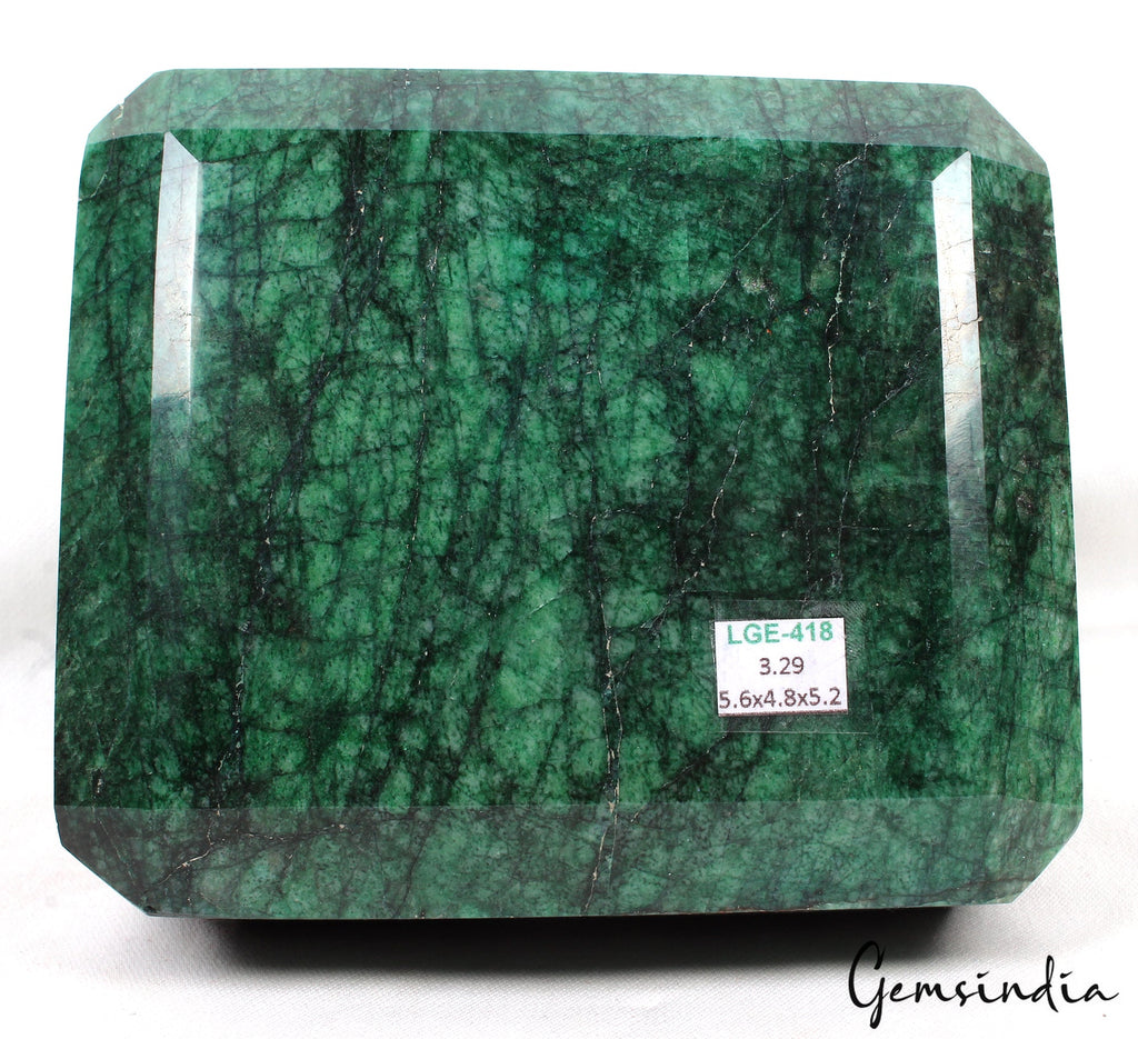 3.29 Kg Natural Brazilian Emerald Stunning Green Huge Octagon Cut Loose Gemstone