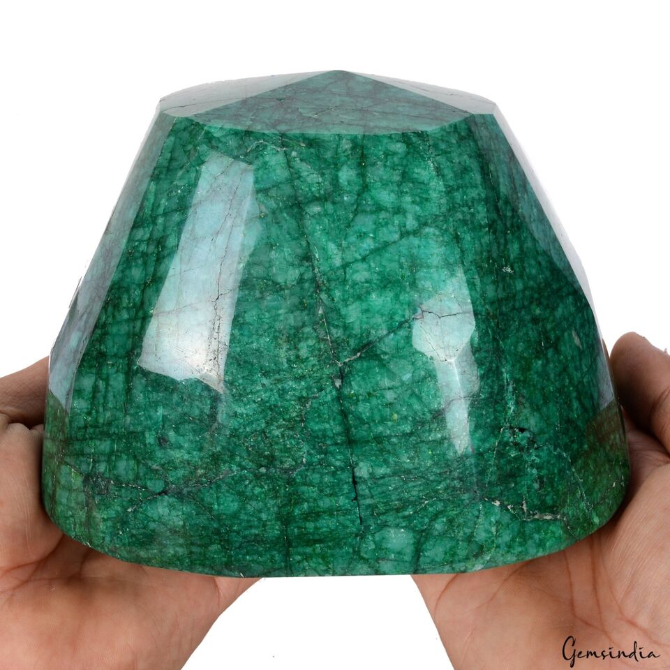 Emerald Loose Gemstone, Color Enhanced, Green — 6.3x4.9x4.8 Inch, 18000 Ct (3.6 Kg), Brazil