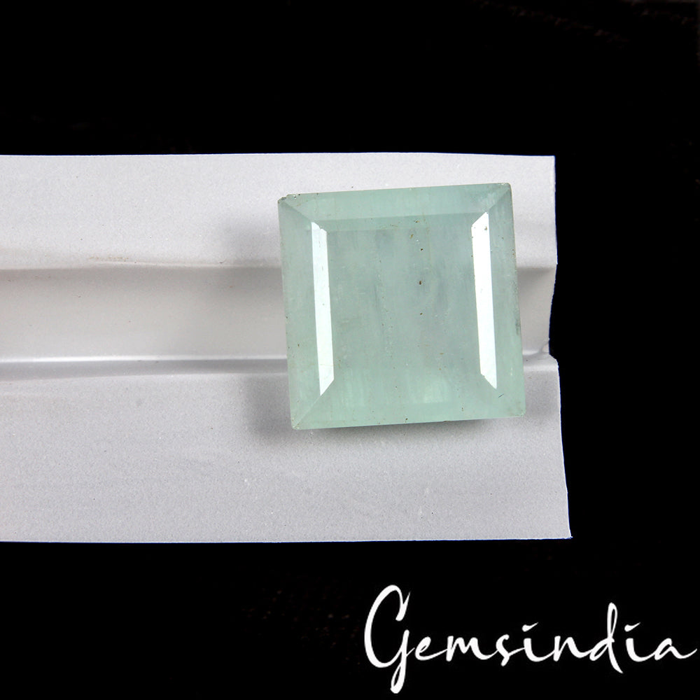 9.00 Ct Natural Certified Green Aquamarine Unheated Loose Square Cut GemstoneNat