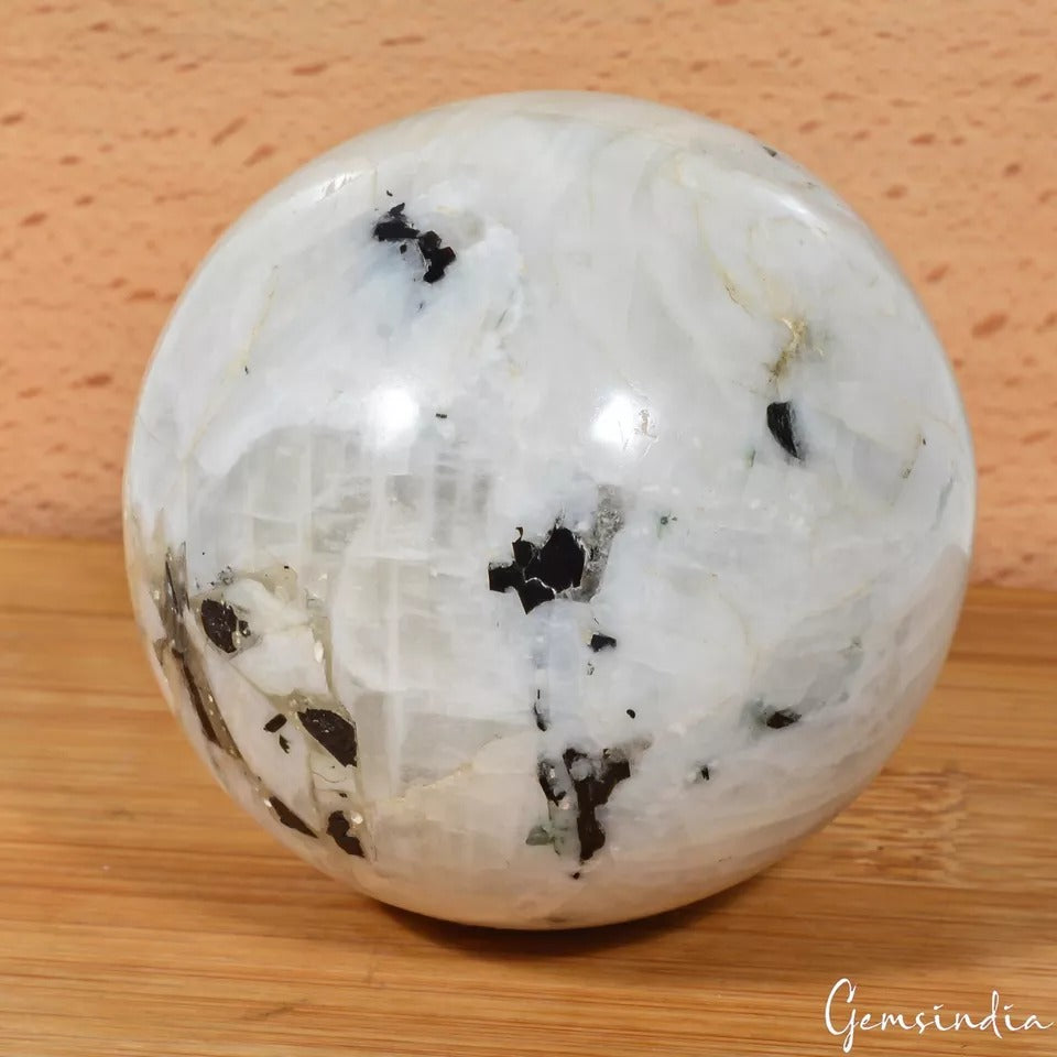 1890Ct Natural Moonstone With Blue Shine Gem Sphere/Ball Healing Crystal Mineral