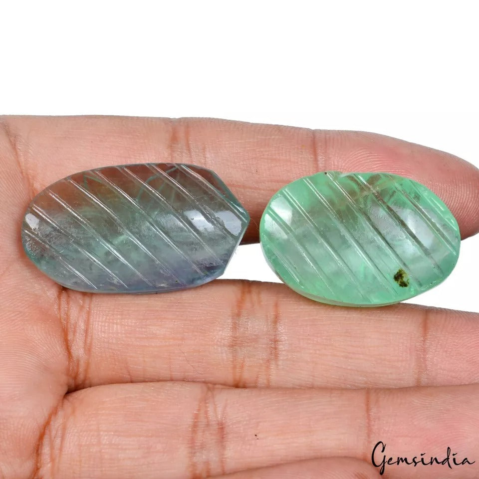 140.60 Ct Natural Green Fluorite Floral Carved Fancy Untreated Pendant Size Gems