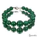 7.5" Natural Green Emerald Round Cabochon Beaded Handmade Unisex Bracelet~152 Ct