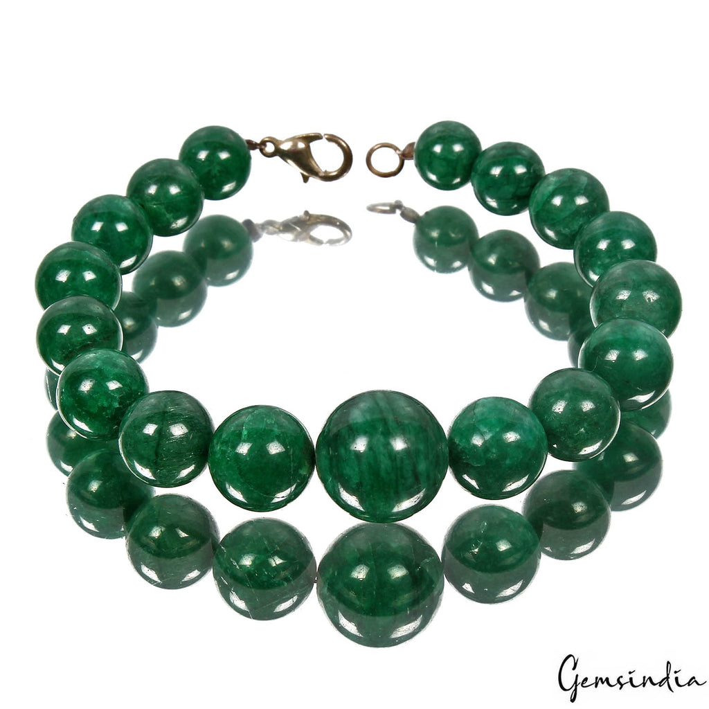 Emerald Bracelet, Color Enhanced, Green — 9mm to 15mm, 152.00 Ct