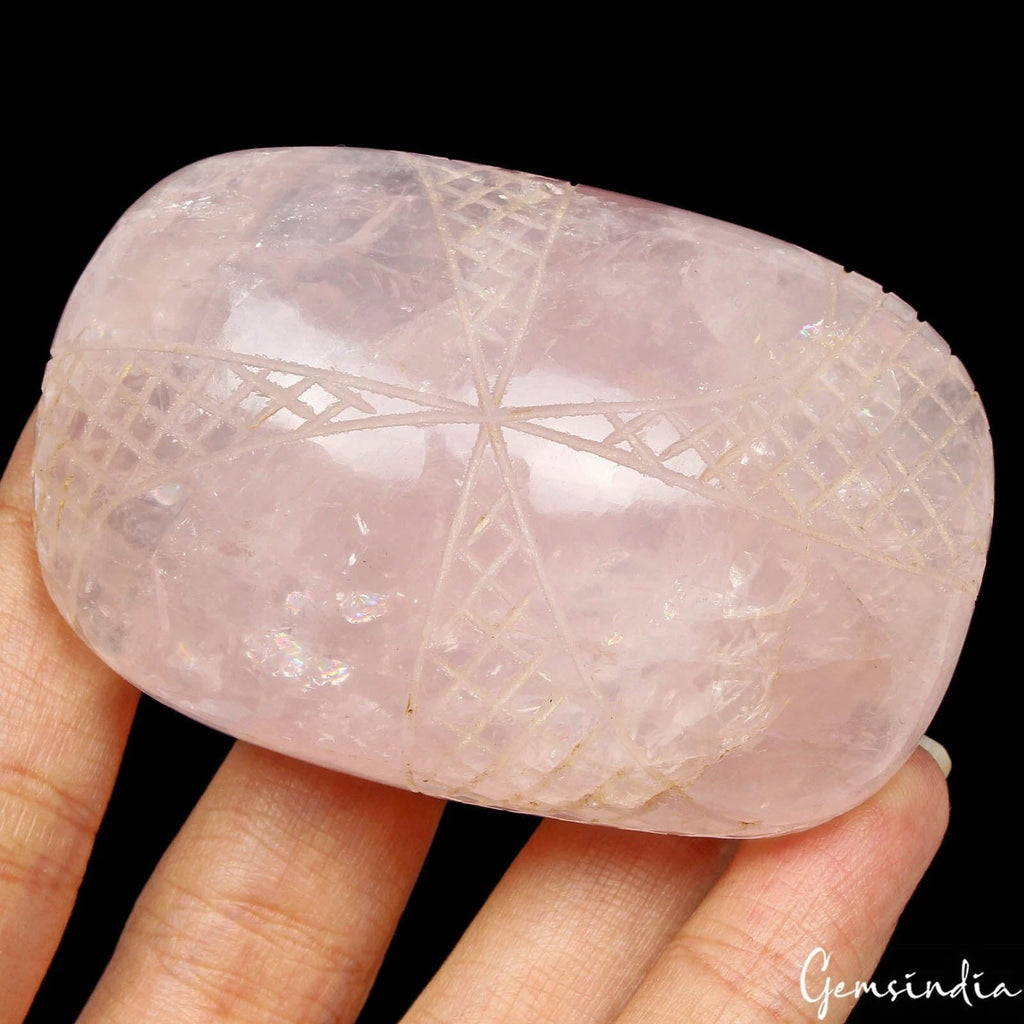 550 Ct Natural Pink Rose Quartz Untreated Huge Hand Carved Earth Mined Loose Gem