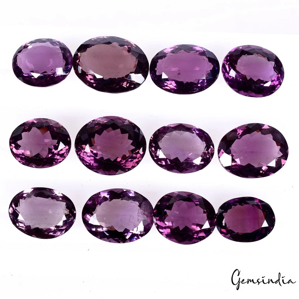 Amethyst Lot, Loose Gemstone, Untreated, Purple — 12 Pieces, 14mm to 18mm, 121.70 Ct, Brazil
