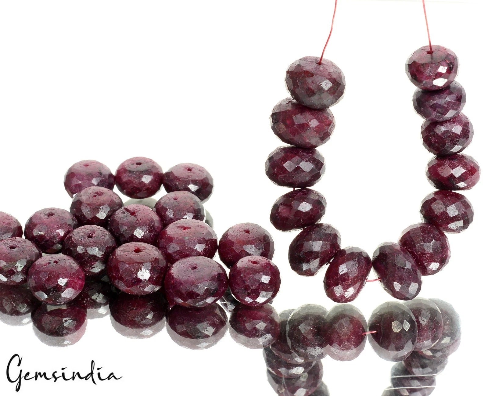 590 Ct Natural Red Ruby Round Checker Cut Loose Wholesale Gems Bead Lot 30 Pcs