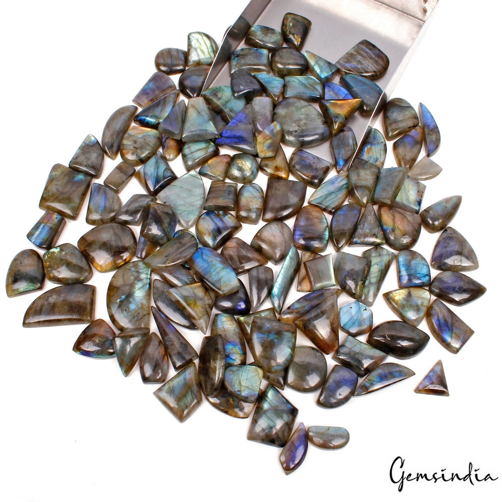 Labradorite Lot, Cabochon, Fancy Cabochon, Untreated — 117 Pieces, 15mm to 38mm, 2320 Ct