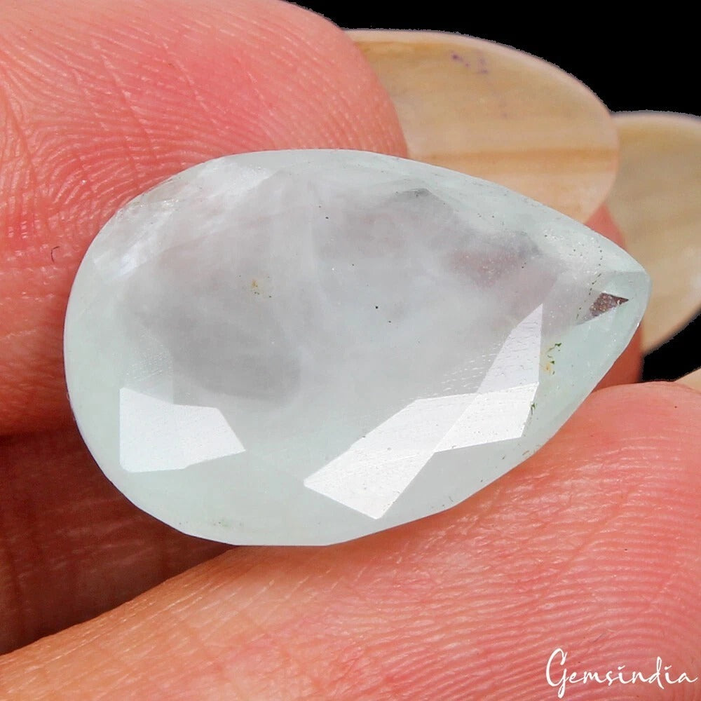 Aquamarine Loose Gemstone, Untreated, Blue — 18x13x6mm, 9.90 Ct, Brazil