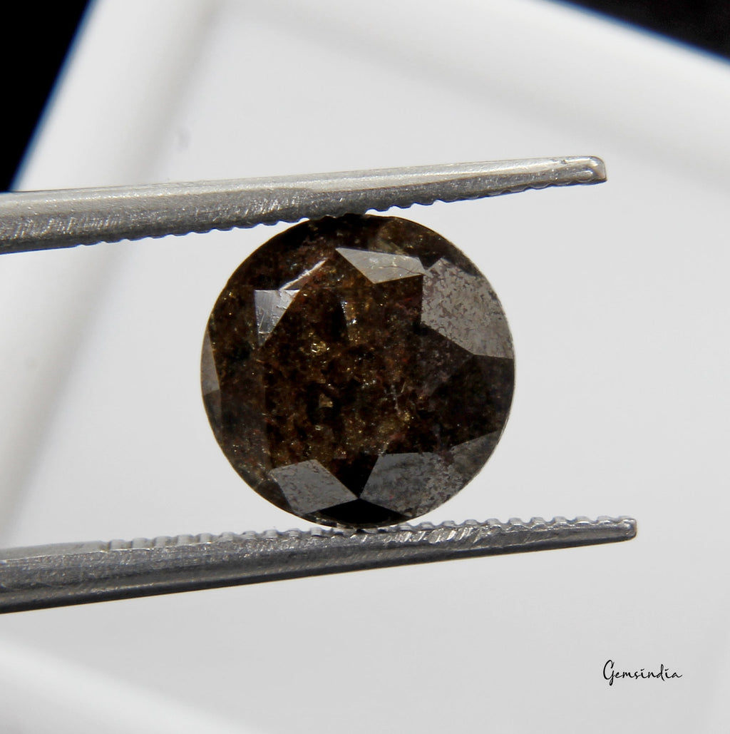2.83 Ct Round Salt And Pepper Diamond, 100% Natural Loose Brilliant Cut Diamond
