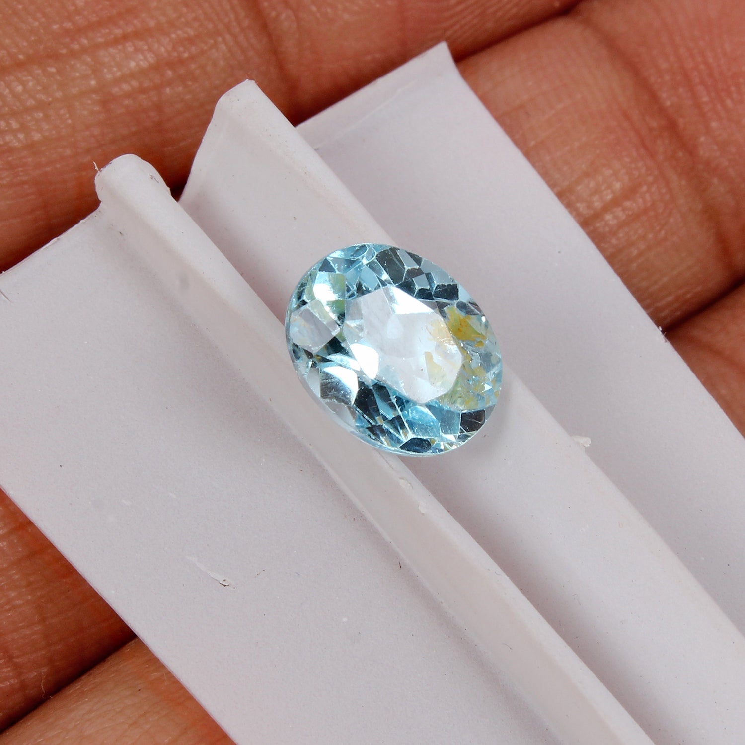 3.80 Ct Sky Blue Topaz Oval Genuine Natural Loose Certified Gemstone~ 10x8x6mm