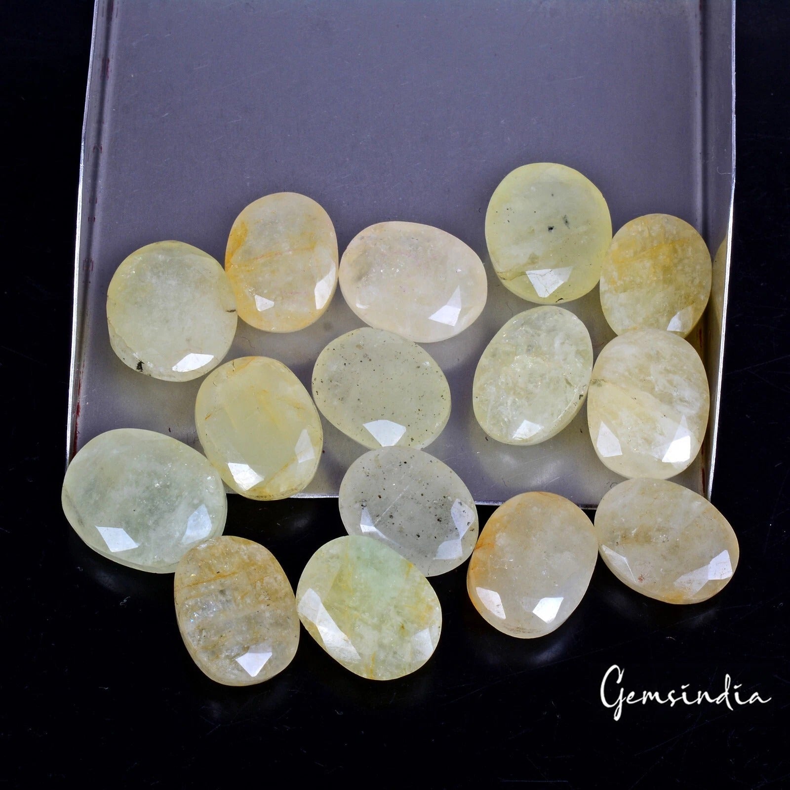 180 Ct/15 Pc Natural Yellow Beryl Oval Cut Loose Untreated 15-17mm Gemstones Lot