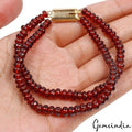 110Ct Natural Untreated Hessonite Garnet Round Cab Beaded Handmade Bracelet 7.5"