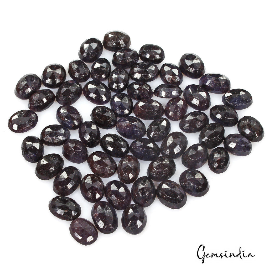 350 Ct/54 Pcs Natural African Dark Blue Sapphire Oval Faceted Loose Cut Gems Lot