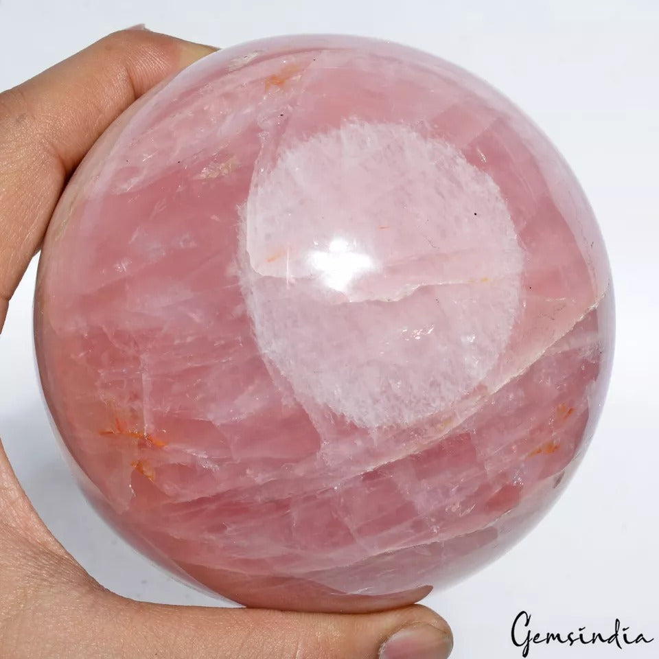 1.53 Kilo Natural Pink Rose Quartz Crystal Mineral Healing Gemstone Sphere/Ball