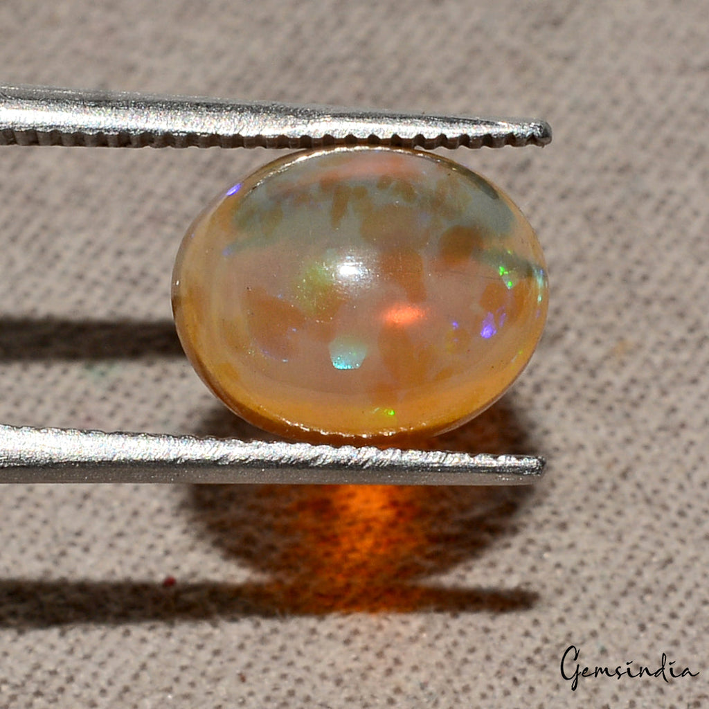 Certified 2.00 Cts Natural Untreated Ethiopian Welo Fire Opal Oval Gem For Ring