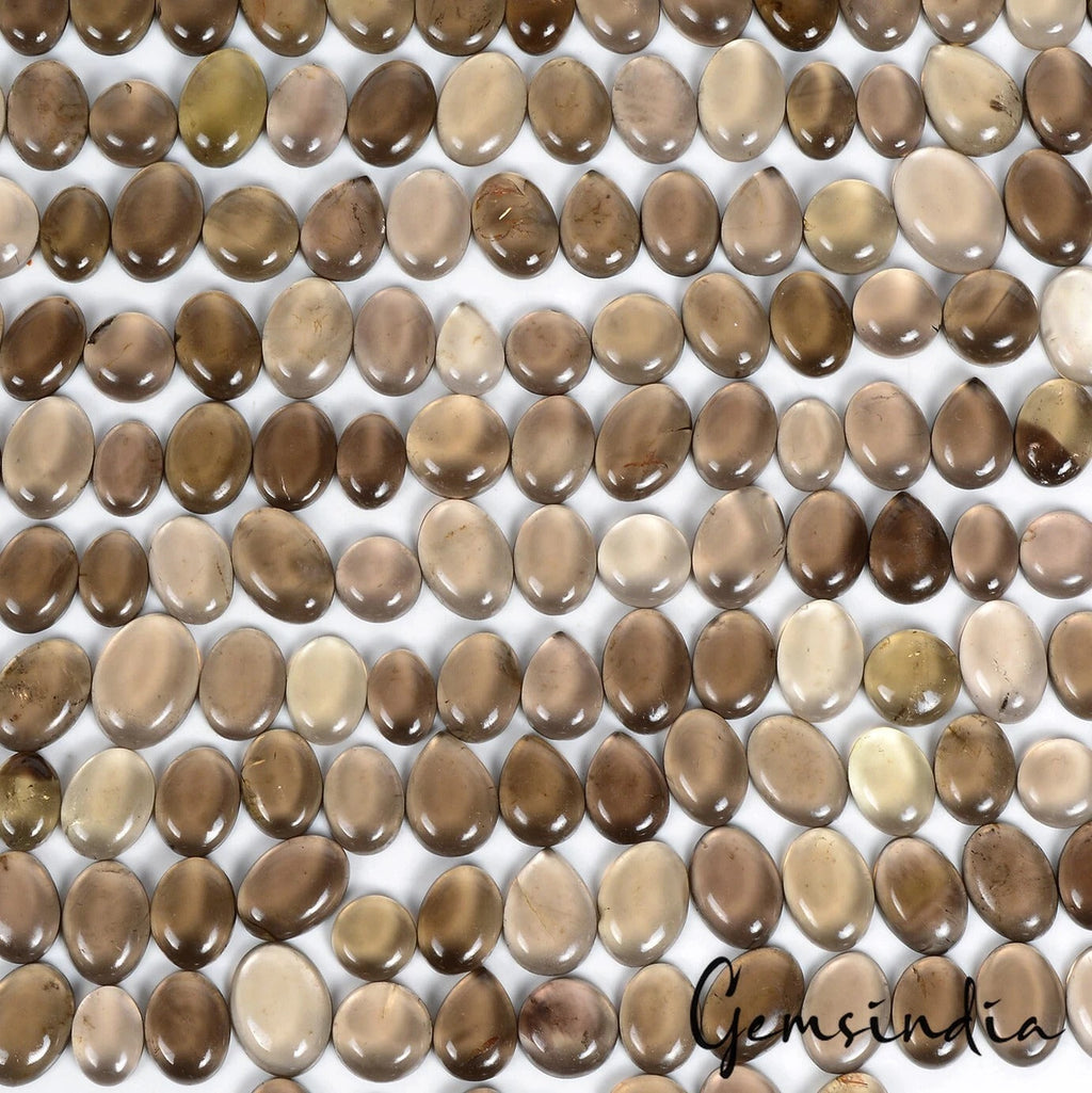 1400 Ct Natural Brown Smoky Quartz Mix Cabochon Loose Untreated 7-20mm Gemstone