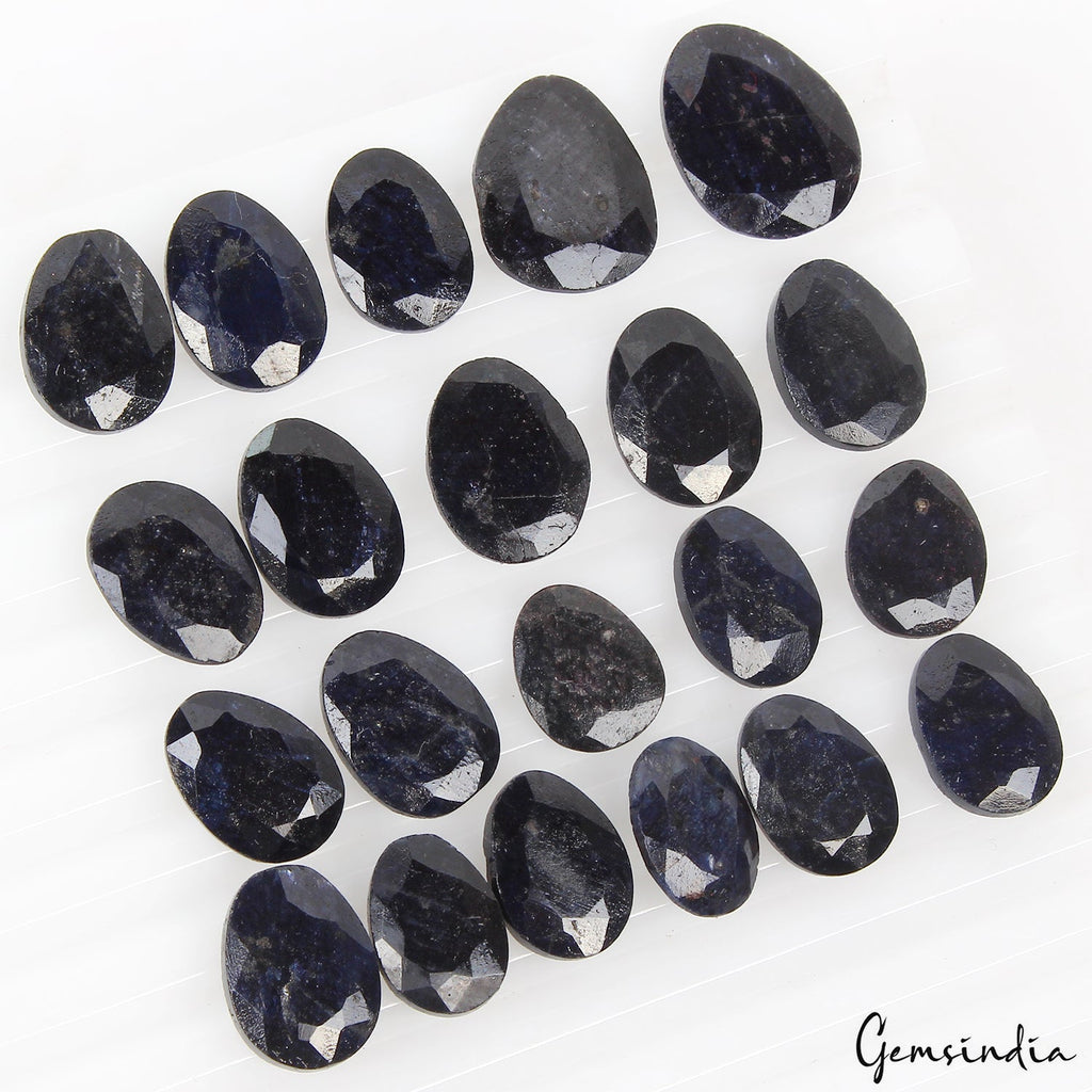 21 Pcs Natural Blue Sapphire Rose Checker Cut 13-18mm Loose Gemstones 173.00 Cts