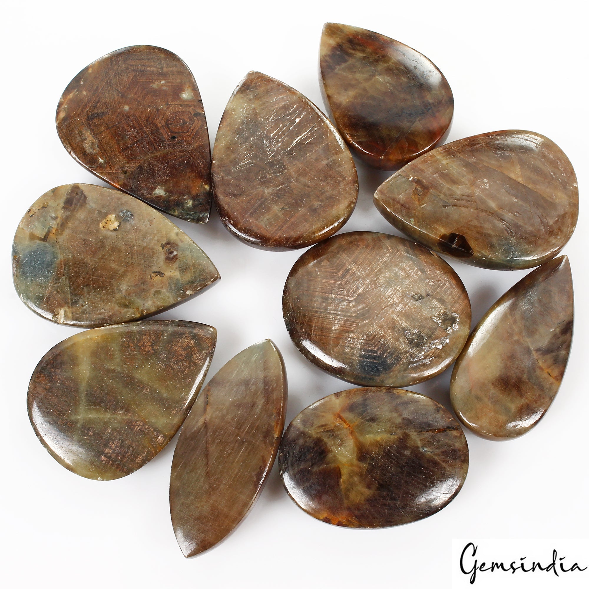 3600 Cts/10 Pcs  Natural Untreated Brown Sapphire Mixed Cab Loose Wholesale Gems
