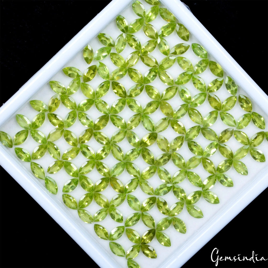 Peridot Lot, Loose Gemstone, Untreated, Green — 162 Pieces, 8x4mm, 94.50 Ct