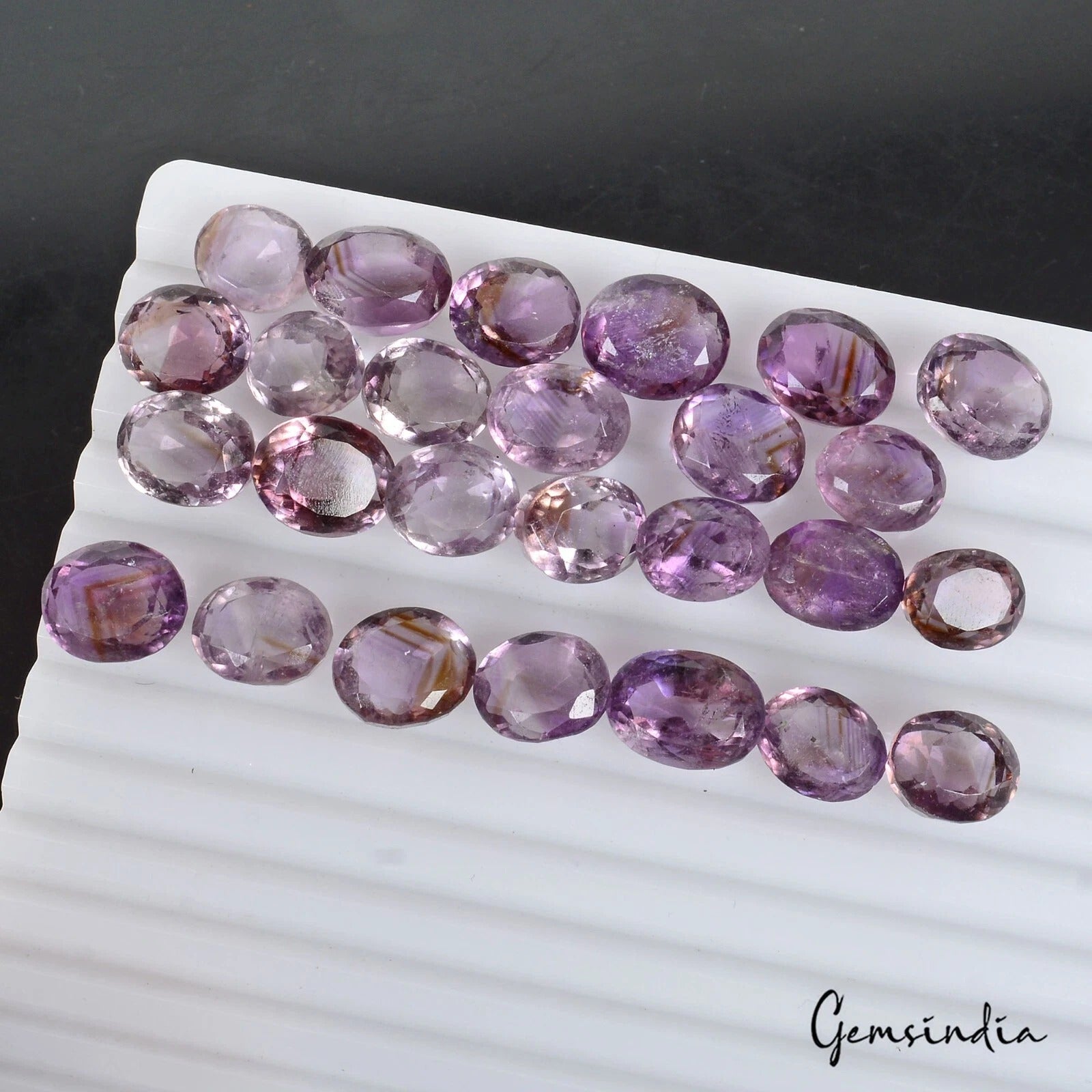 200 Ct/26 Pcs Natural Untreated Brazilian Purple Amethyst Oval Cut Loose Gem Lot