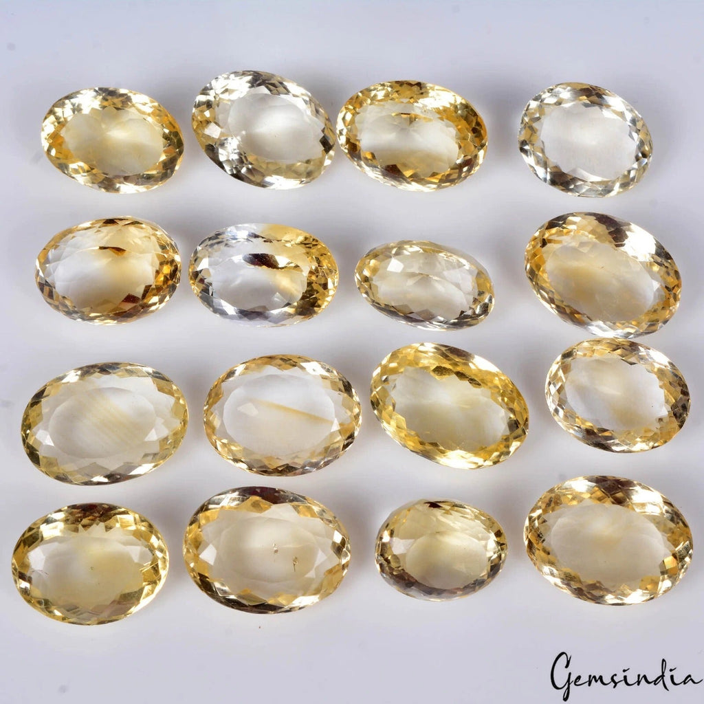 Natural Citrine Oval Cut Jewelry Making Loose Gemstone Lot 15-19mm 220 CT 16 Pcs