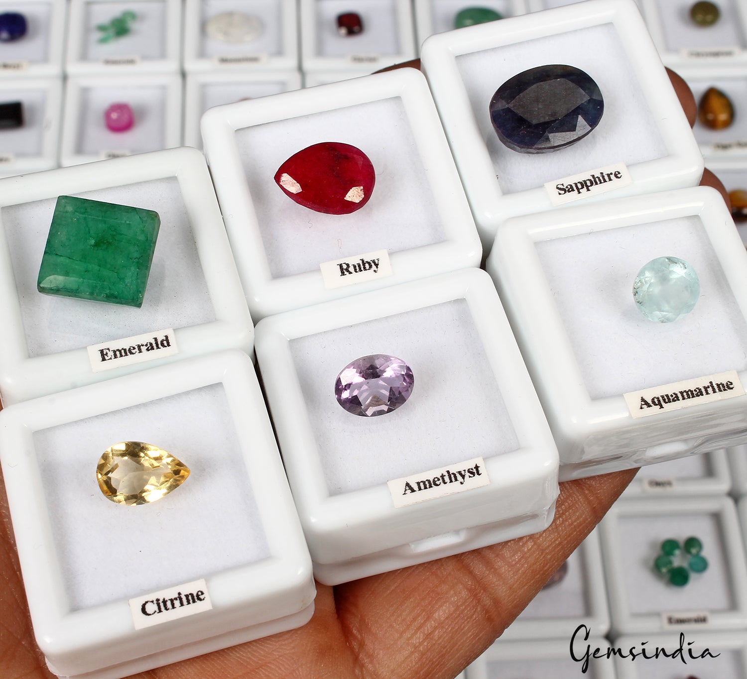 139 Pcs Estate Genuine Semi Precious Loose Mix Cut Multi Gems 100 Box Collection