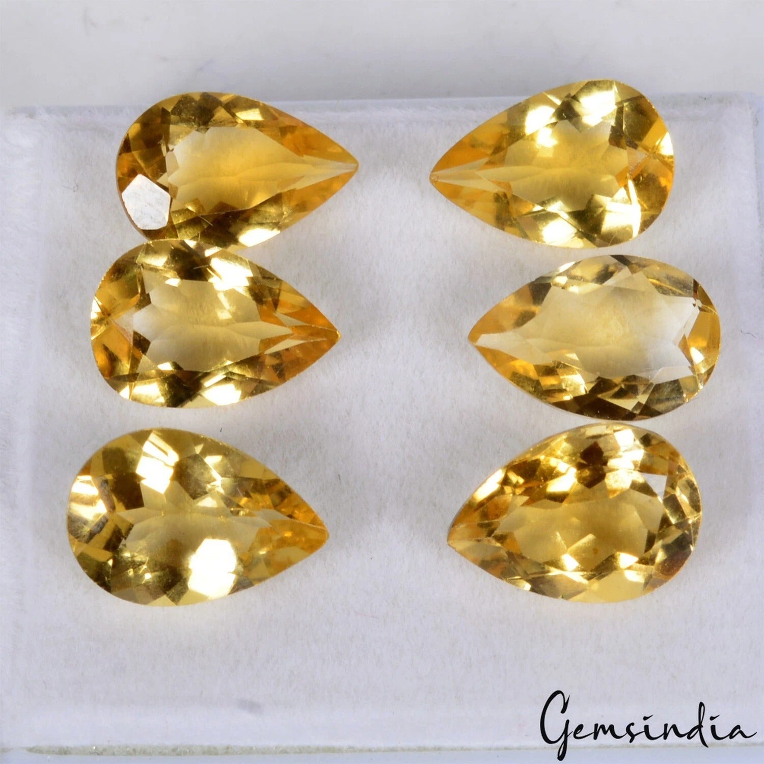 Citrine Loose Gemstone, Pear Cut, Untreated — 12x8mm, 15.10 Ct, Brazil