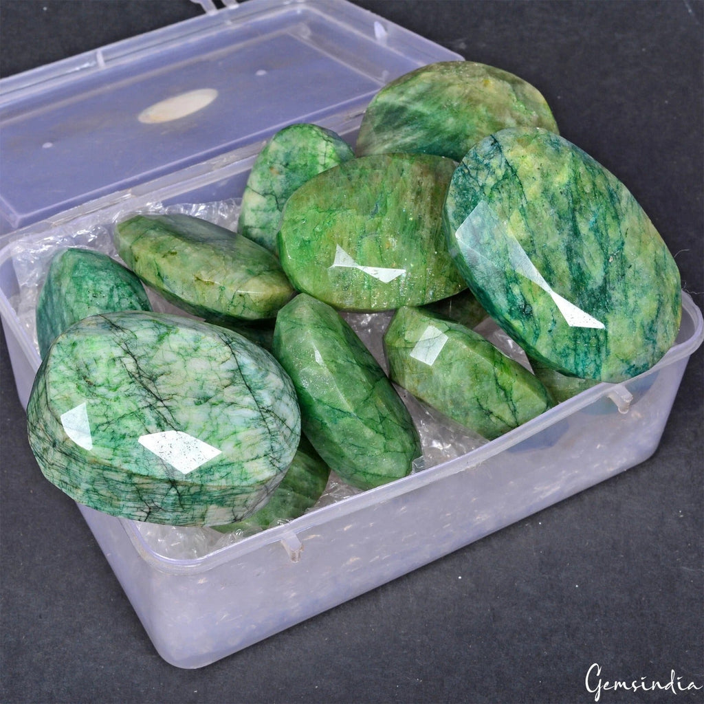 9780 Ct/11 Pc Natural Brazilian Green Emerald Mixed Cut Loose Gems Wholesale Lot