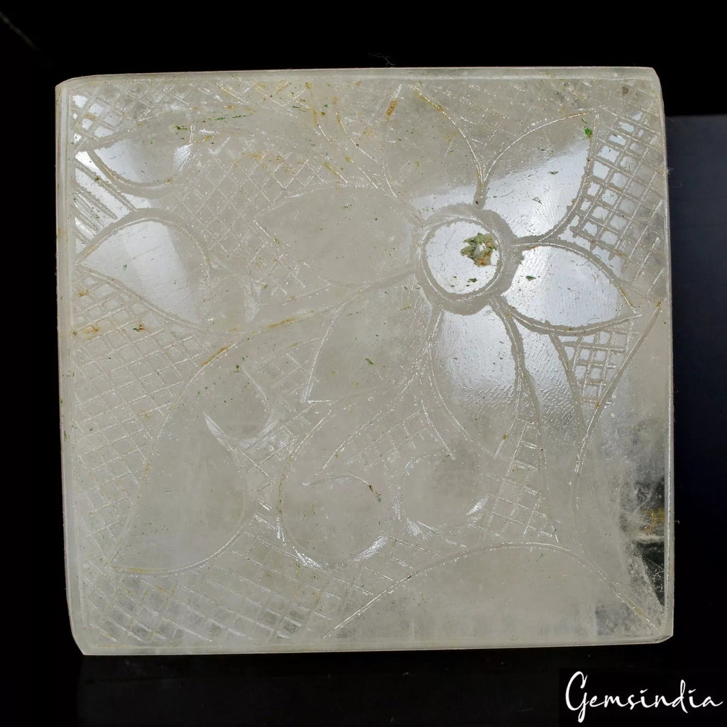 1550 Cts Natural Untreated White Quartz Square Hand Carved Earth Mined Huge Gem