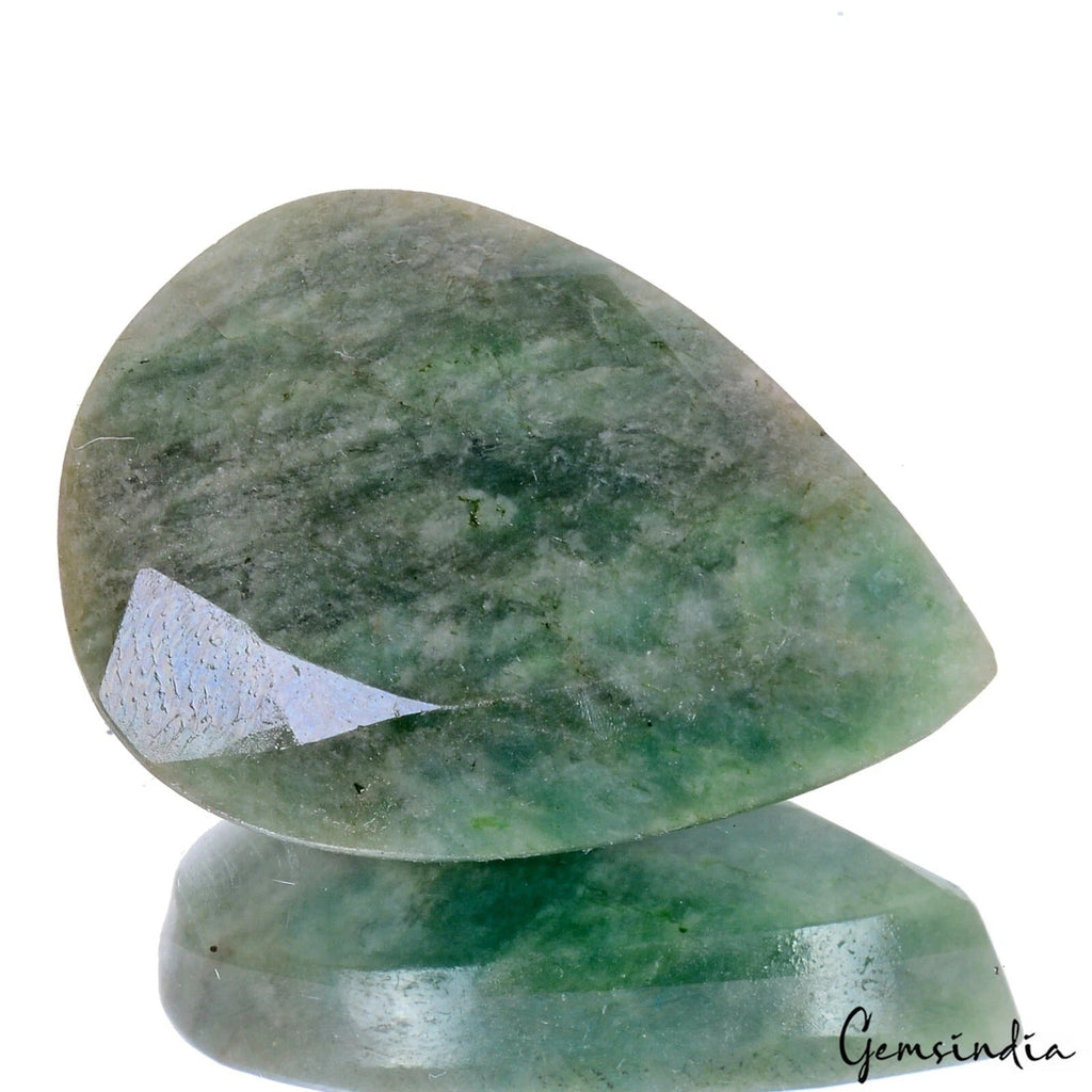 Certified 25.60 Cts Natural Brazilian Green Emerald Pear Loose Gem For Pendant