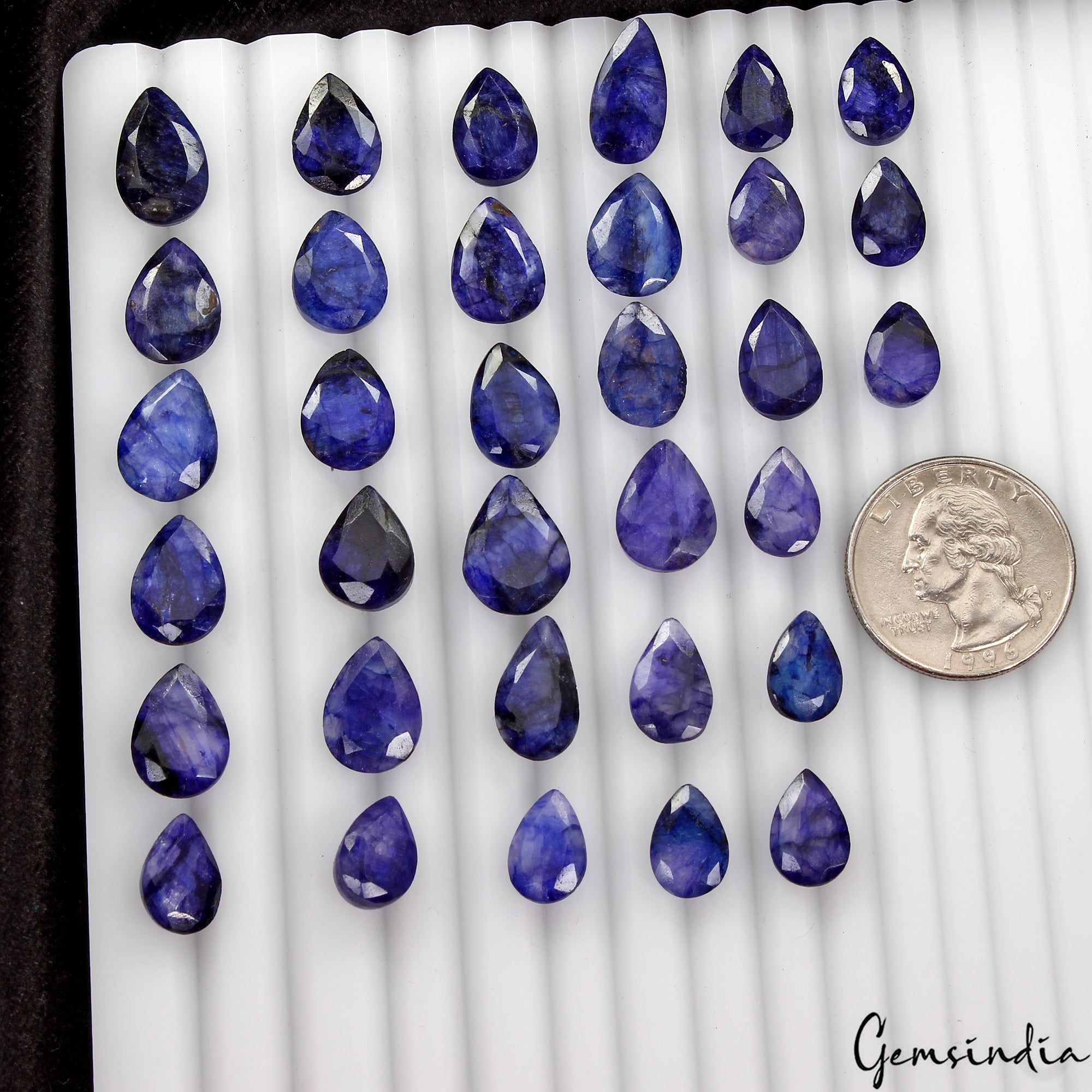 140 Ct Natural Top Quality Blue Beryl Pear Cut Loose Gemstones For Jewelry 33 Pc