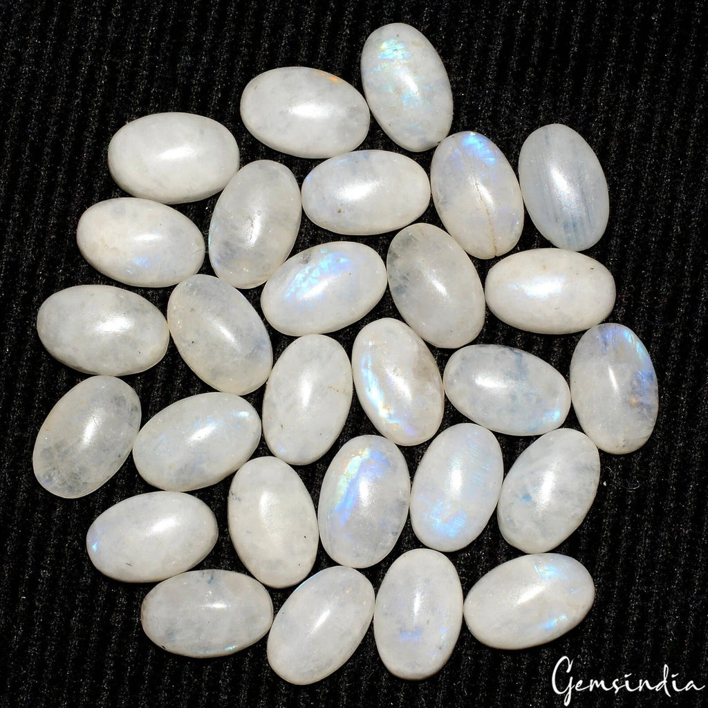 121.70 Cts/28 Pcs Natural Blue Shine Moonstone Oval Calibrated Gems For Jewelry