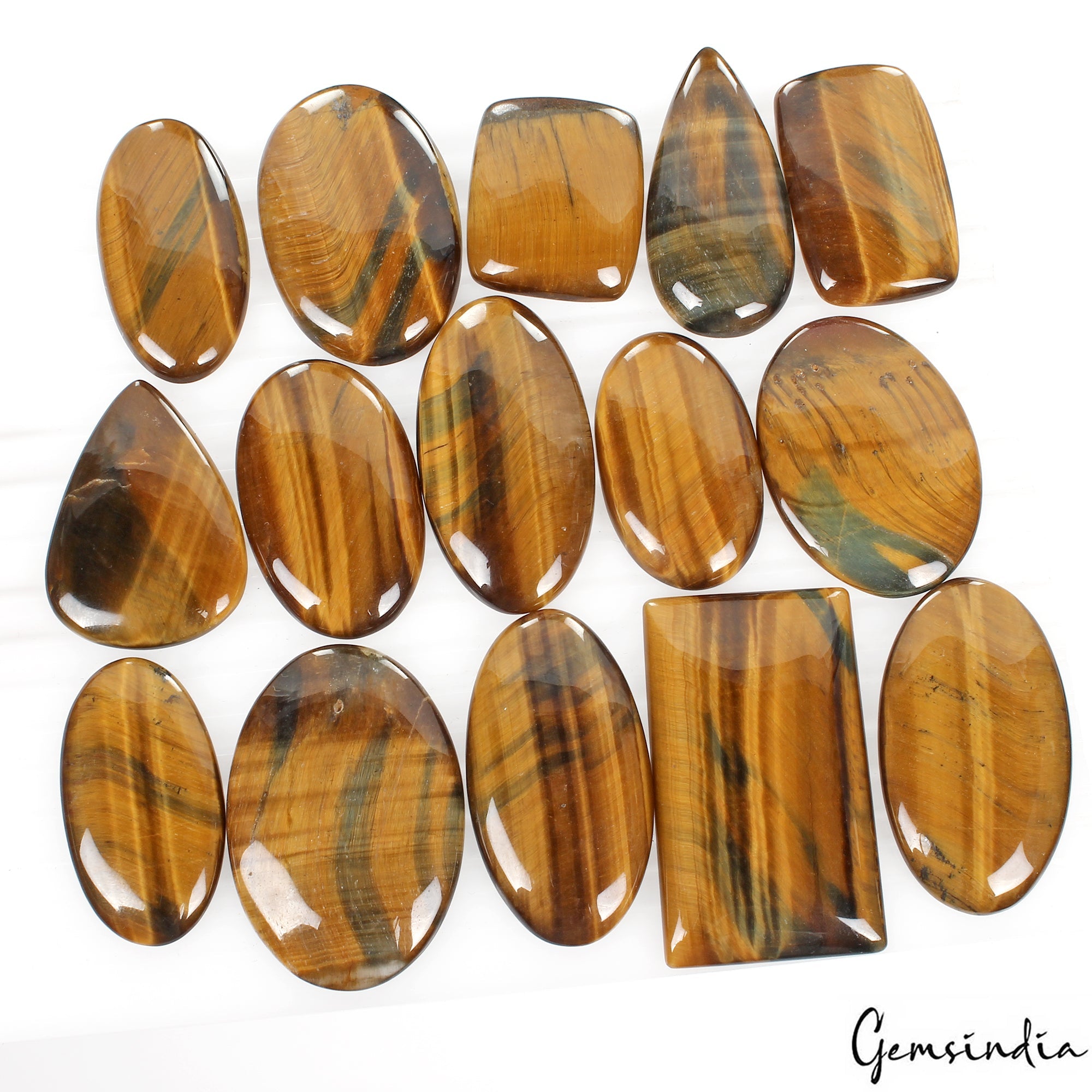 700 Ct/15Pcs Natural Untreated Pietersite Tiger eye Mix Cab Loose Wholesale Gems