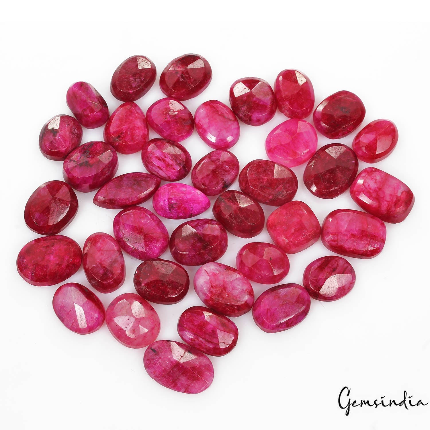 380 Cts/37 Pcs Natural USA Red Bixbite Beryl Mixed Cut Loose Gems For Jewelry