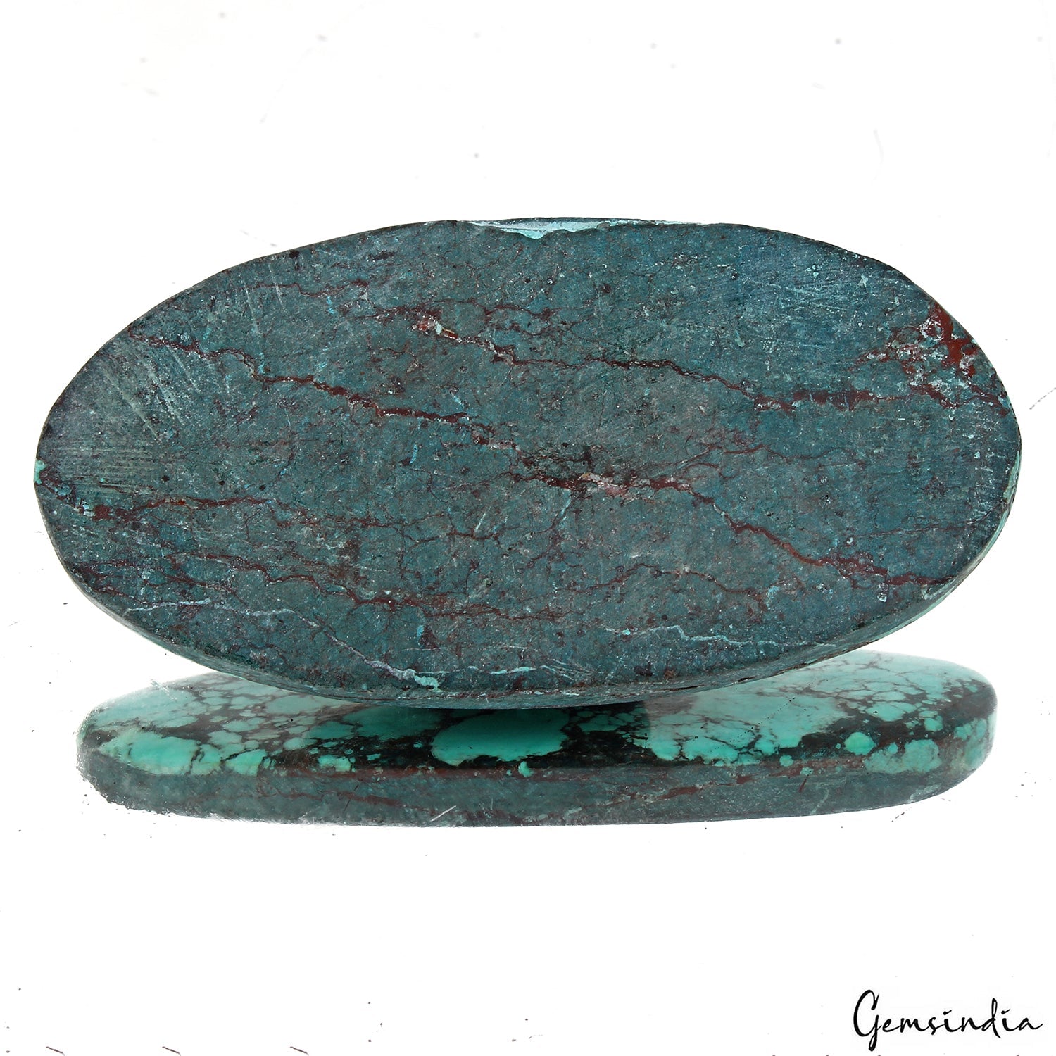 93.40 Ct Blue Spiderweb Turquoise Oval Cab Arizona Loose Huge Gemstone From U.S