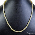 51.50 Ct Natural Welo Shine Opal Gem Round Cab Bead Necklace w Magnetic Lock 18"