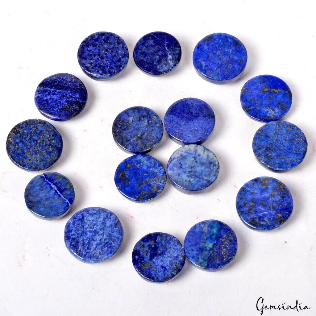 360 Cts/16 Pcs Natural Blue Lapis Lazuli Round Cab Loose Gems Lot For Jewelry