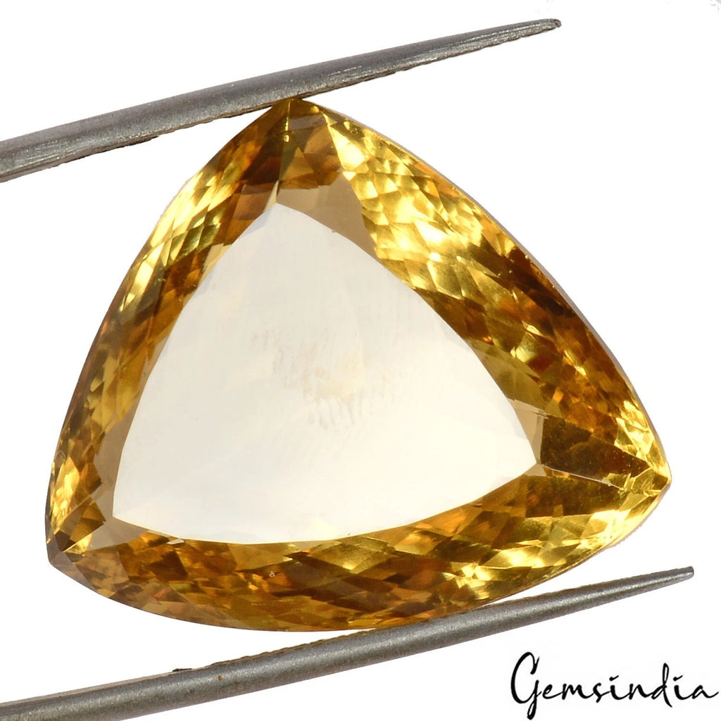 Citrine Loose Gemstone, Untreated, Yellow — 21x25x11 mm, 35.90 Ct