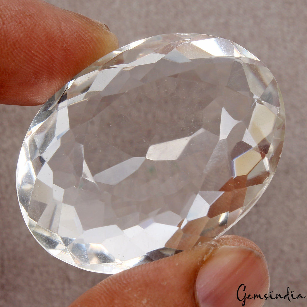 Certified 135Ct Natural Unheated Crystal White Quartz Oval Loose Gem For Pendant