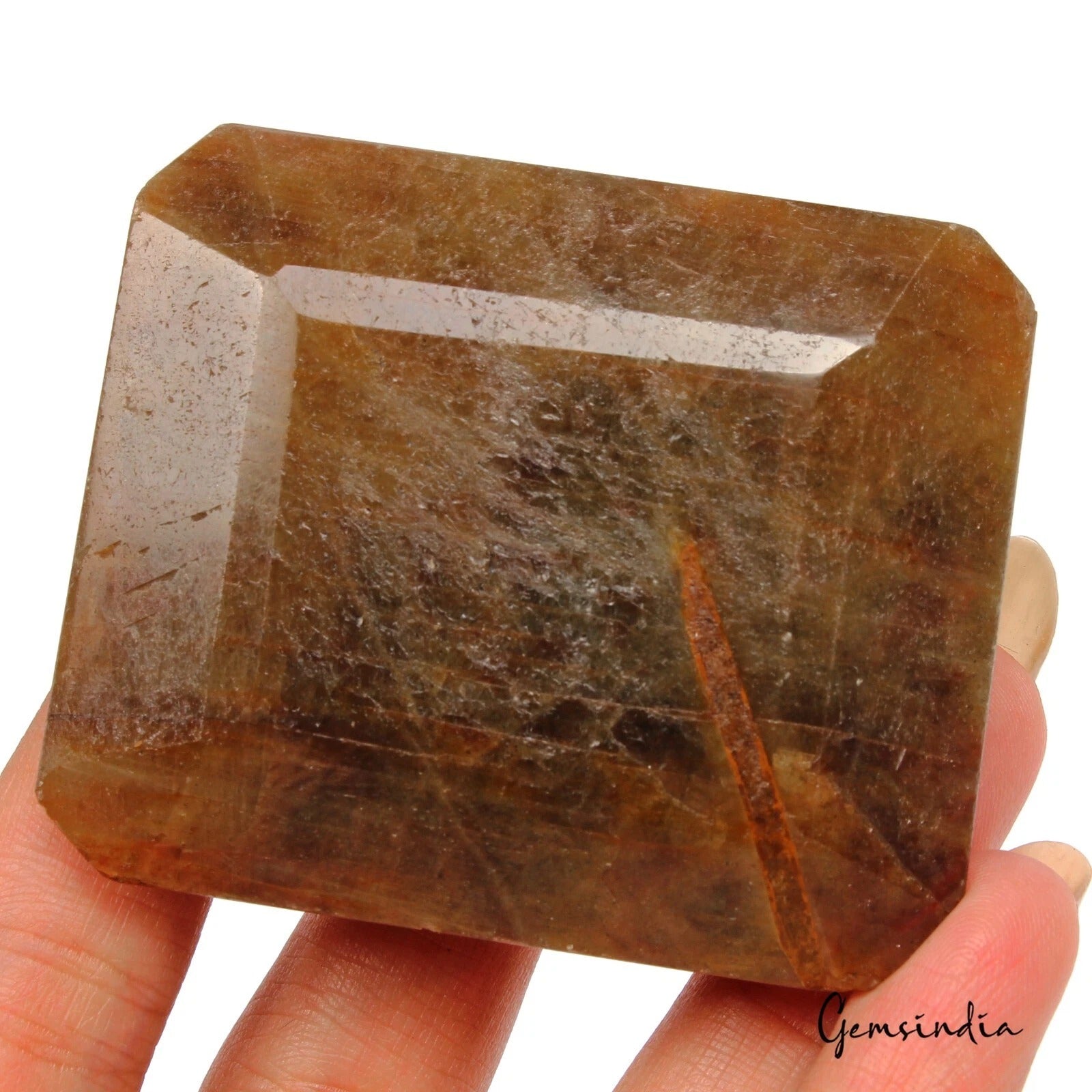 600 Ct Natural Brown Sapphire Octagon Faceted Earth Mined Huge Loose Gemstone