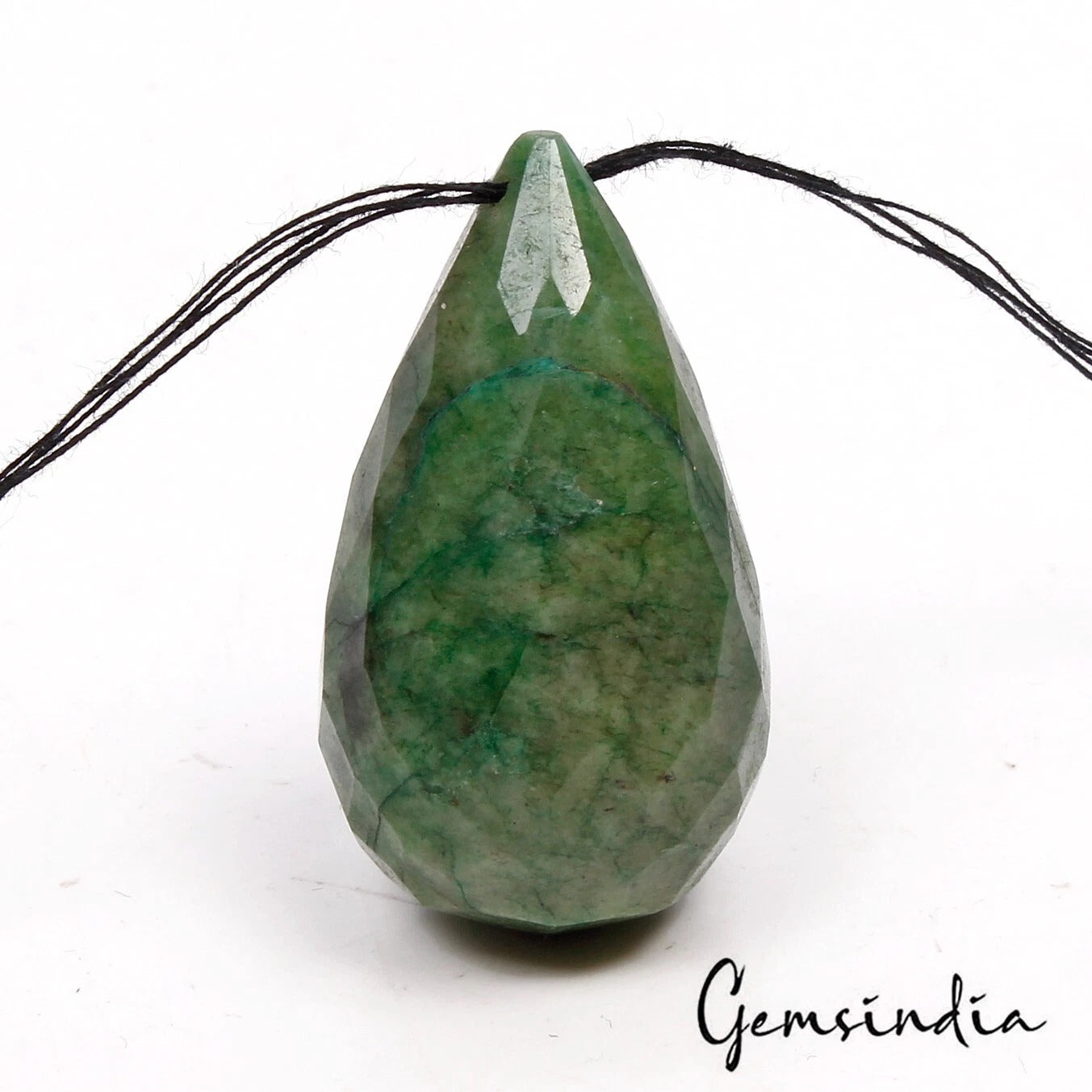 Emerald Beaded Strand, Color Enhanced, Green — 35 x 19 mm, 75.00 Ct, Brazil