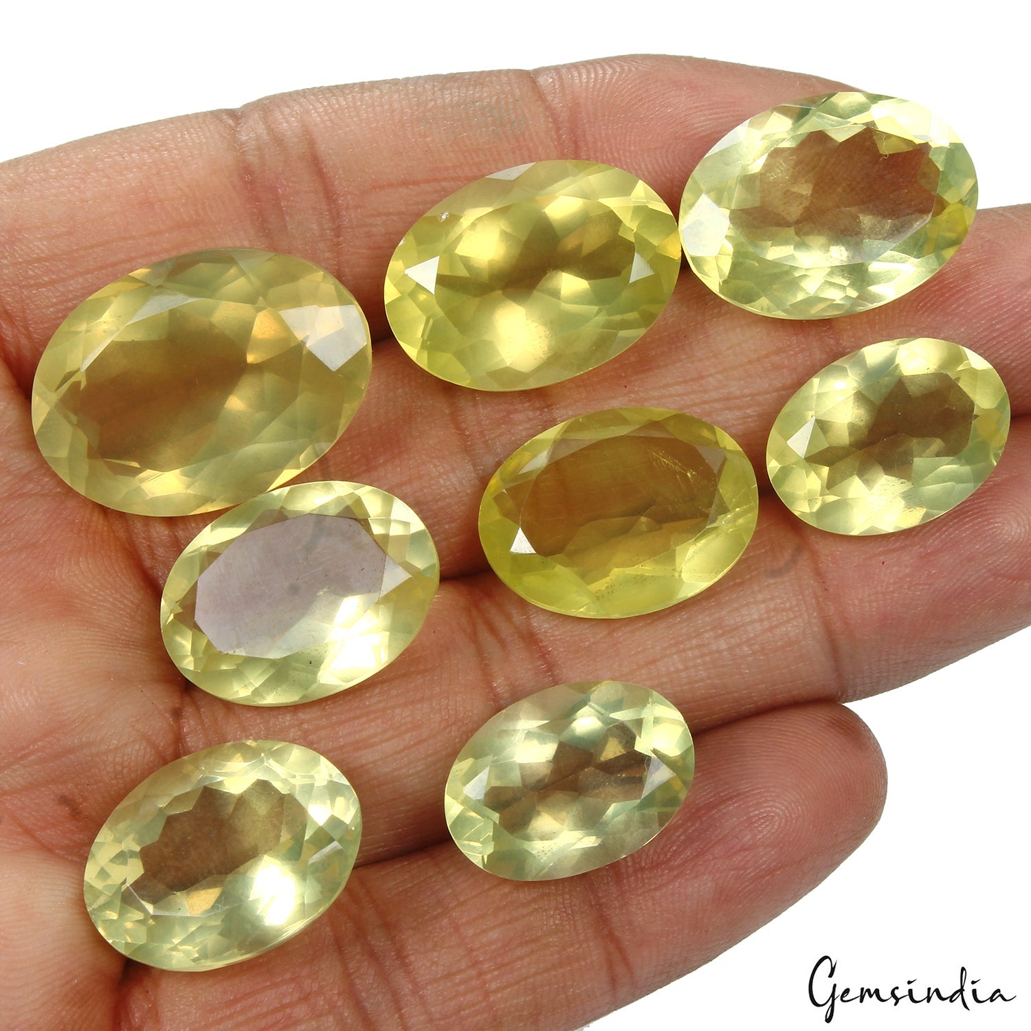Wholesale Lot 17-25mm Oval Facet Natural Lemon Citrine Loose Gemstones 138.40 Ct