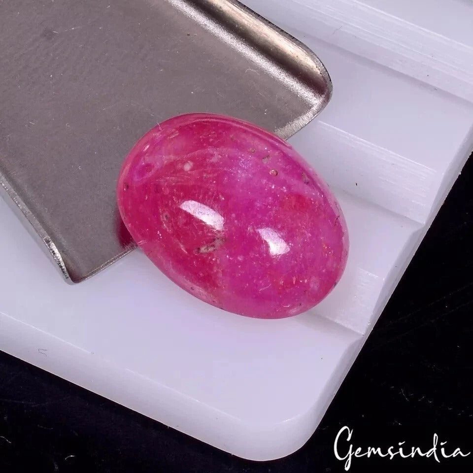 Certified 13.90 Cts Natural Mozambique Pink Red Ruby Oval Cab Loose Gem For Ring